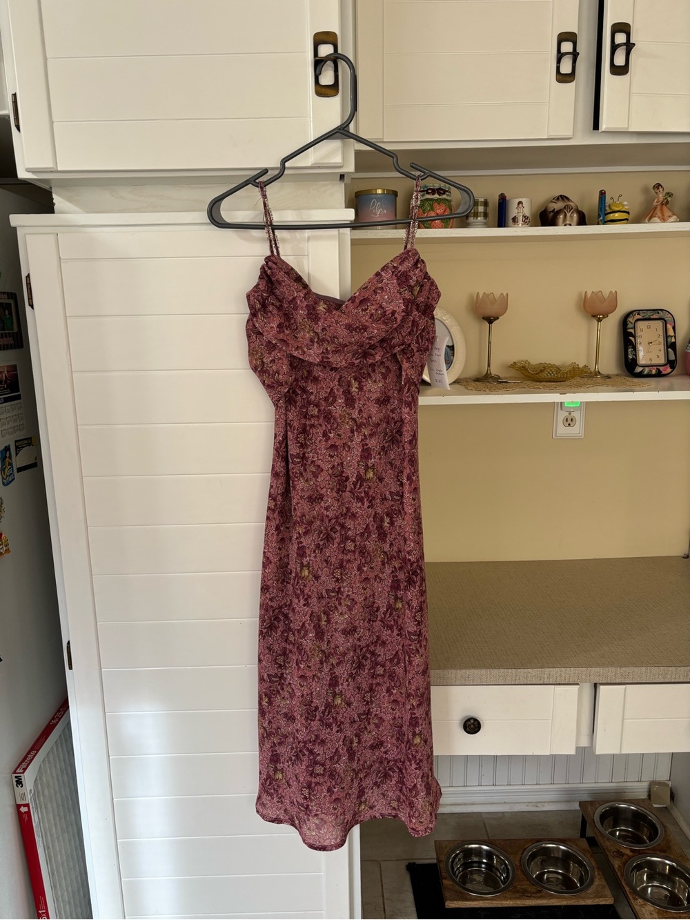 Vintage Purple floral midi dress